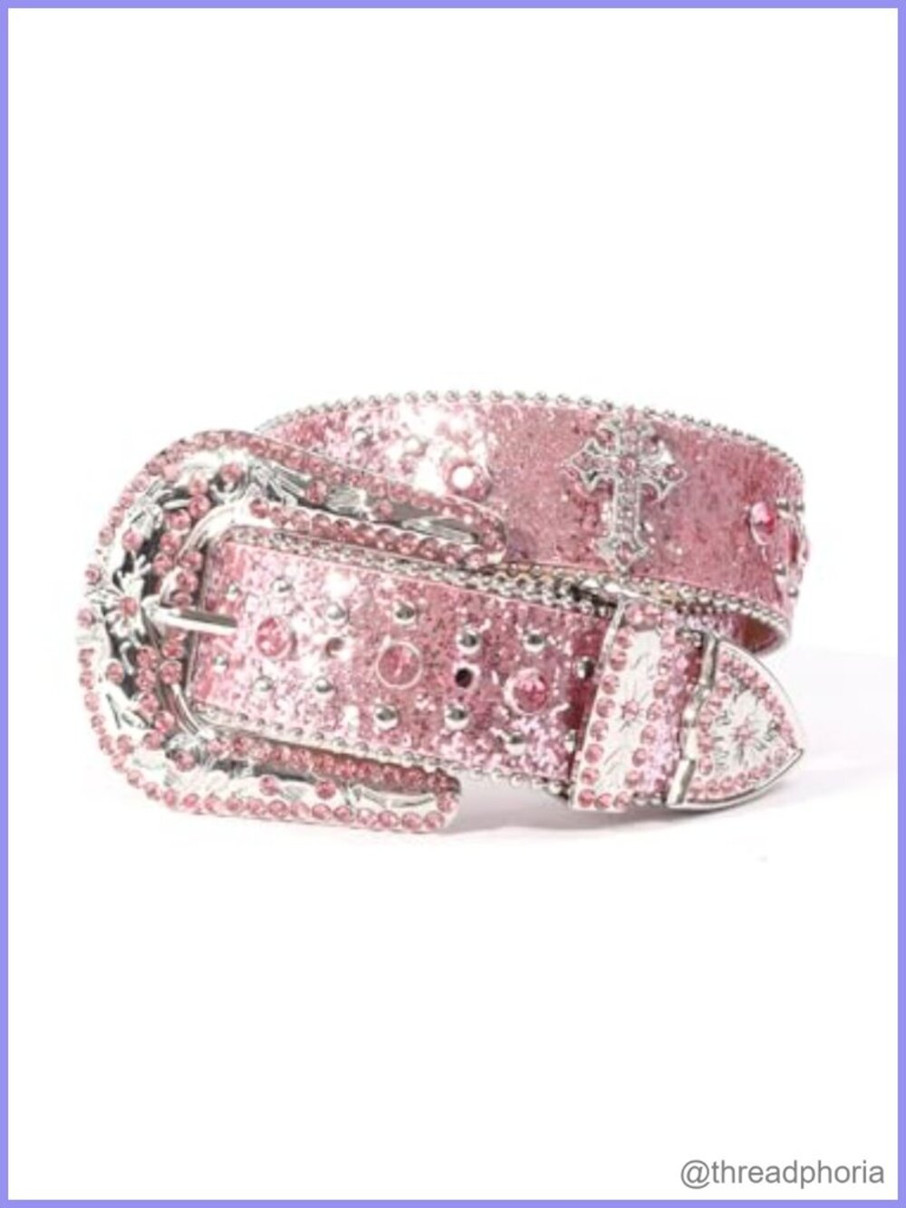 Rhinestone Western Belt Bling Cross Handcrafted Leather Cowboy Cowgirl Jeans